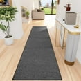 thumbnail image 3 of Runner Rug with Non Slip Rubber Backing, Washable Soft Floor Carpet for Kitchen, Hallway, Entryway Indoor, Bedroom, Laundry, Low Pile Area Rugs, Solid color with Pointillism style, 2*10 ft BLACK, 3 of 6