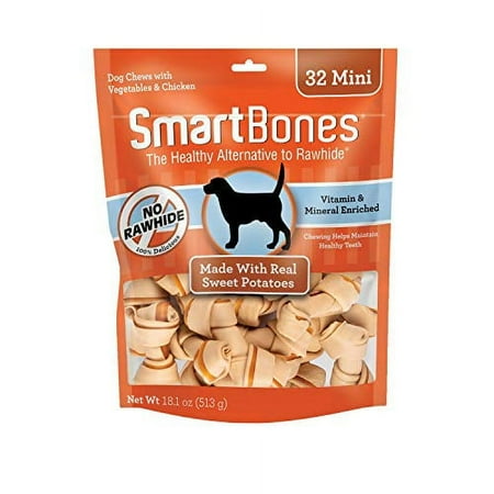 UPC: 0810833020089 | SmartBones Mini Chews with Real Sweet Potato 32 Count  Rawhide-Free Chews for Dogs