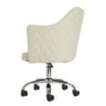 thumbnail image 5 of Impressions Vanity Coco Quilted Velvet Desk Chair with Wheels and Adjustable Height(White), 5 of 7