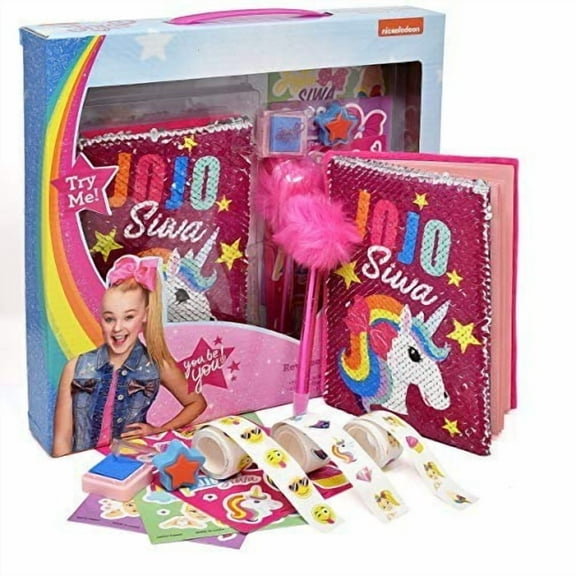 Jojo Siwa Reversible Sequin Unicorn Journal Set, Diary, Included, Activity Book Drawing Writ's Kids