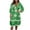 Green, variant on Women's Print V Neck Wrap Dress Casual 3/4 Sleeve Plus Size Dresses Elastic Waist Layered Pleated Midi Dress