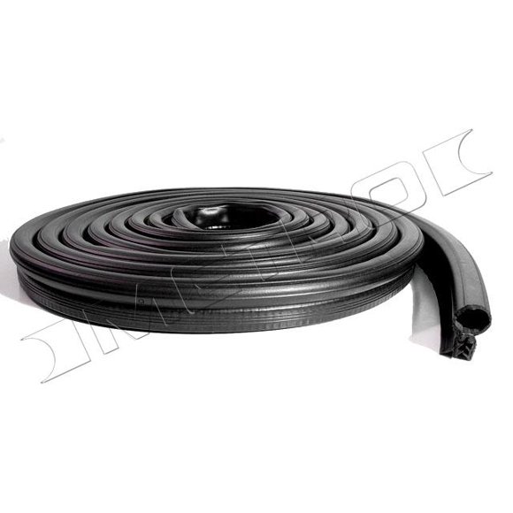 Metro Molded MW00101 Trunk Lid Weather Strip Direct Fit; Mounts With Pre-Installed Press-On Tabs; 17 Foot Length x 3/4 Inch Width x 1-3/8 Inch Height; Black Rubber With Steel Core; Single