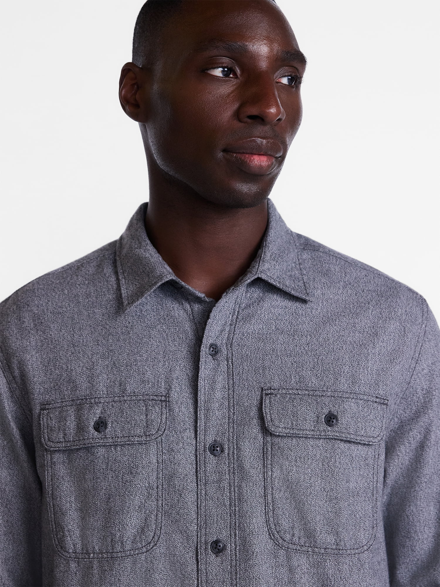 George Men's and Big Men's 100% Cotton Plaid Flannel Shirt with Long Sleeves, Sizes XS-3XL, 2XB-5XB & Tall XLT-3XLT