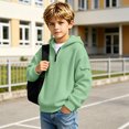 thumbnail image 6 of Hoodies for Boys Quarter Zip Waffle Knit Pullover Hooded Sweatshirt Tops,Kids Zip Long Sleeve Hoodie,Teen Boy Fashion Fall Winter Casual Sweatshirts,Back to School Clothes,Green,XL, 6 of 7