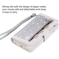 thumbnail image 5 of Wallet Case for iPhone SE(5G) 2022 iPhone 7 iPhone 8 iPhone SE 2020, Magnetic Handbag Zipper Pocket PU Leather Flip with 9 Card Slots and Wrist Strap Folio TPU Inner Stand Case - Silver, 5 of 7