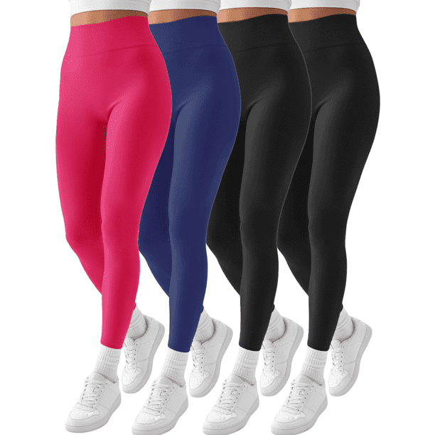 Pack 4 Colores Leggins Faja Termicos Afelpados Unitallas Yoga