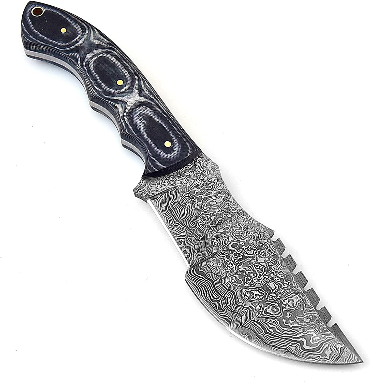 TR-1168 Custom Handmade Damascus Steel 10 Inches Tracker Knife (Micarta)
