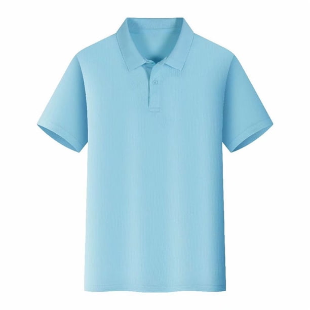 Camisa unisex de verano transpirable con botones - Cuello con solapa, poliéster/spandex, para trabajo/informal - Tallas S-XXXXL