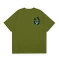 thumbnail image 4 of NAMTYQX Summer Shirts for Men Plus Size Soft Pattern Stretchy Baggy Crewneck Lightweight Lounges Casual Short Sleeve Mens T-Shirts Army Green Size 2XL, 4 of 5