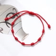 thumbnail image 2 of 2Pcs Good Luck 7 Knots Red String Bracelet With for Wish Card Friendship Bracele, 2 of 10