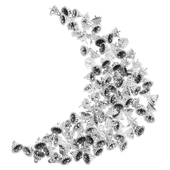 OATIPHO Plated Silver Christmas Ornament Caps Replacement for Festive Decor 100Pcs