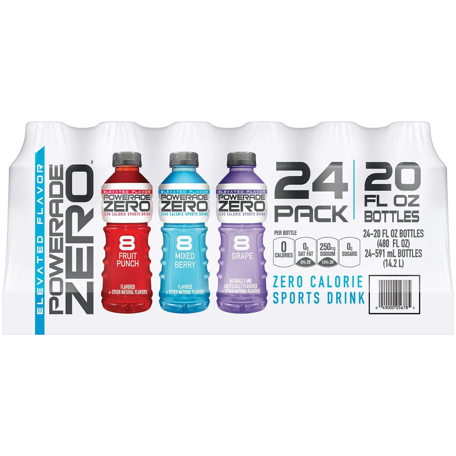 Powerade Zero Sports Drink, Variety Pack, 20 fl oz, 24 Bottles