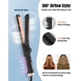 thumbnail image 2 of Rizador de pelo con flujo de aire de 360° - Plancha y rizador de pelo 2 en 1 de 1,25 pulgadas con ventilación de aire frío para fijar el peinado, rizador extra largo, 5 temperaturas y doble voltaje pa, 2 of 5
