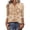 Coffee, variant on Domzest V Neck Tops for Women 3/4 Sleeve Boho Floral Print Pleated Button Down Shirts Loose Fit Tunic Blouse Pink S