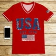 thumbnail image 5 of YVNAURA Women's 250 Years of Freedom V Neck T Shirt 250th Anniversary America 2026 Semiquincentennial Patriotic Top USA Flag Graphic Family Shirts for Independence Day, Red, XL, 5 of 8