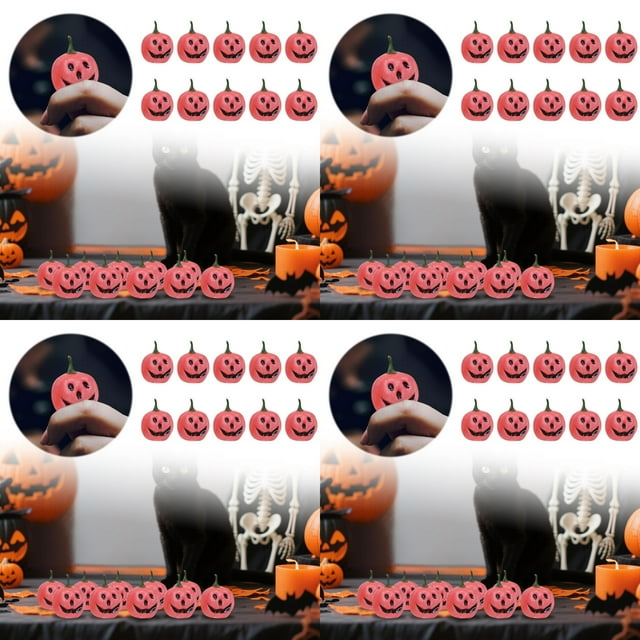 Party Supplies Mini Pumpkin Decorations with Faces for Festive Table Centerpieces and Event 10PCS,4-Pack