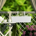 thumbnail image 3 of Scheam White Metal Railing Planter,2 Pcs Rectangular Hanging Flower Pots with Detachable Hooks,Large Window Planter Boxes,Countryside Style Fence Flower Buckets,for Indoor Outdoor, 3 of 7