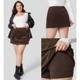 thumbnail image 6 of Casual Corduroy Mini Skirts for Women High Waisted A-Line Short Skorts with Built-in Shorts, 6 of 7