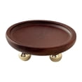 thumbnail image 2 of Wooden Decorative Bowl Wooden Tray with Round Feet Footed Bowl,Wood Riser Wood Pedestal Display Stands for Kitchen Counter Serving Cake Dessert & Farmhouse Table Decor, 2 of 8