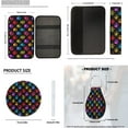 thumbnail image 7 of Pzuqiu Colorful Dog Paws 14 Pcs Car Interior Sets Front Rear Seat Covers for Cars Steering Wheel Seatbelt Cushion Arm Rest Pad Headrest Coasters Key Chain Automotive Seat Cover Accessories Full Set, 7 of 7