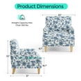 thumbnail image 2 of Linsy Home 30" Wide Traditional Tufted Upholstered Armchair, Floral Accent Chair For Living Room, Bedroom, Reading, Blue, 2 of 7