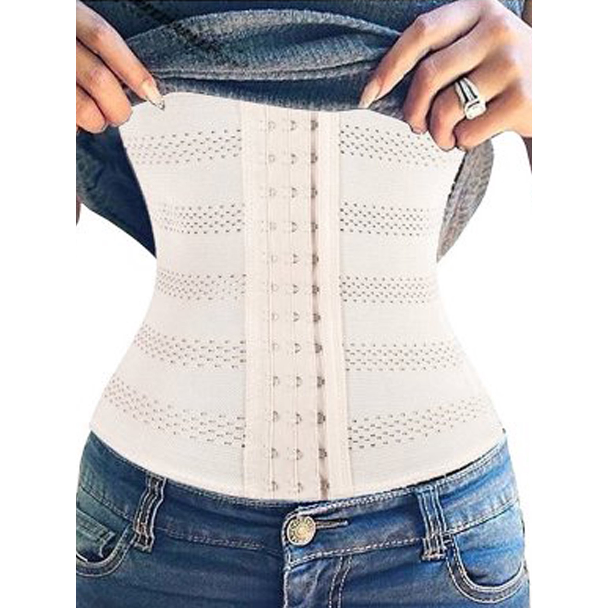 Women S Waist Trainer Underbust Corset Firm Control Shapewear Fat Burner Body Shaper Black Walmart Canada