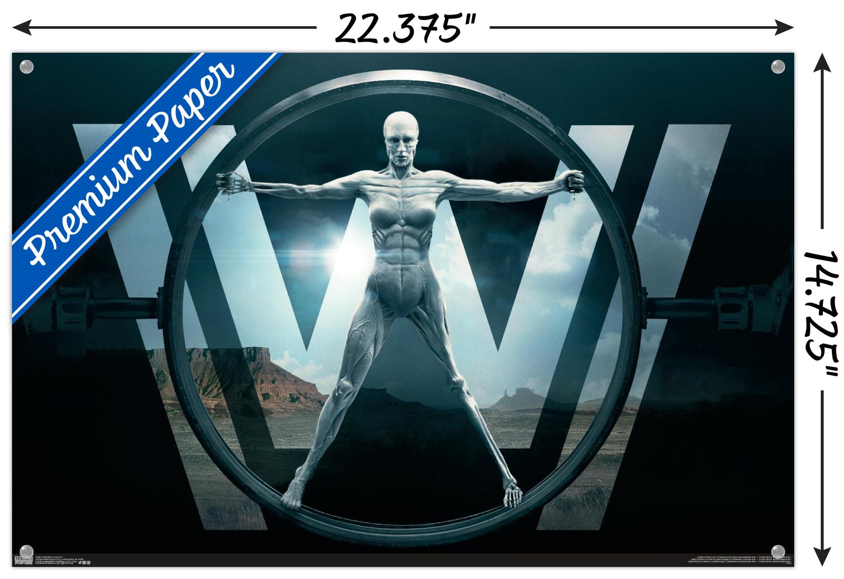 Westworld - Key Art Wall Poster with Pushpins, 14.725" x 22.375"