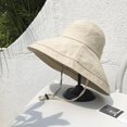 thumbnail image 4 of Sombrero de ala ancha tipo pescador - Protección UPF50+ - Sombrero para el sol de playa para viajes con ala plegable ajustable semirrígida - M, 4 of 8