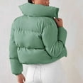 thumbnail image 7 of Qetyuw Crop Puffer Jacket for Women Full Zip Up Lapel Down Coat Winter Long Sleeve Casual Jackets Outwear, 7 of 7