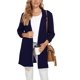 thumbnail image 2 of Blazer Unifizz para mujer, frente abierto, manga 3/4, azul marino, talla M, 2 of 7