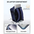 thumbnail image 4 of WANDF Small Travel Backpack for Men,20L Carry On Clamshell Backpack with USB Charging Port,Personal Item Travel Bag 17x10x9,14" Laptop Backpack for Work,College,Business(Blue-B), 4 of 12