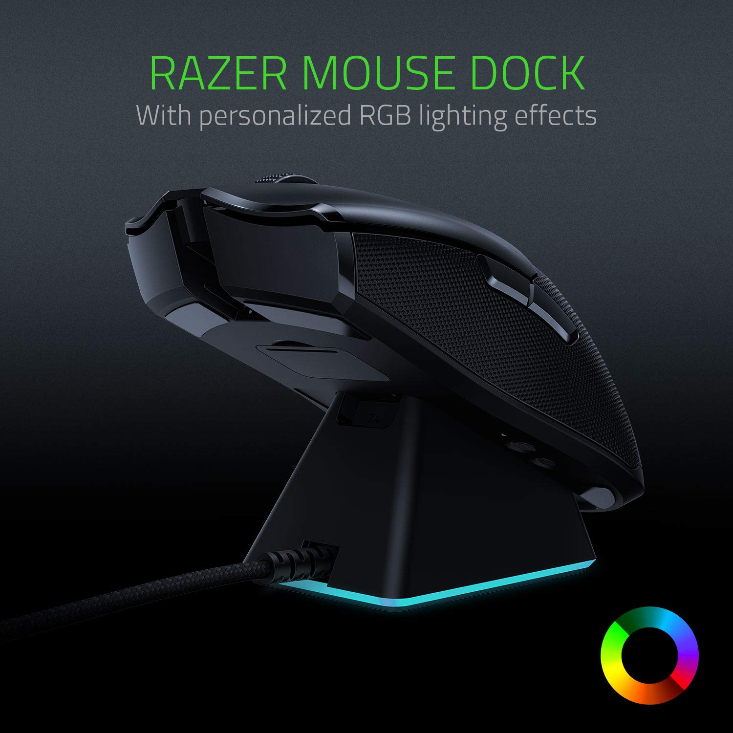 Razer Viper Ultimate Lightweight Wireless Gaming Mouse & RGB Charging Dock: Fastest Gaming Switches - 20K DPI Optical Sensor - Chroma Lighting - 8 Programmable Buttons - 70 Hr Battery - Classic Black - image 5 of 7