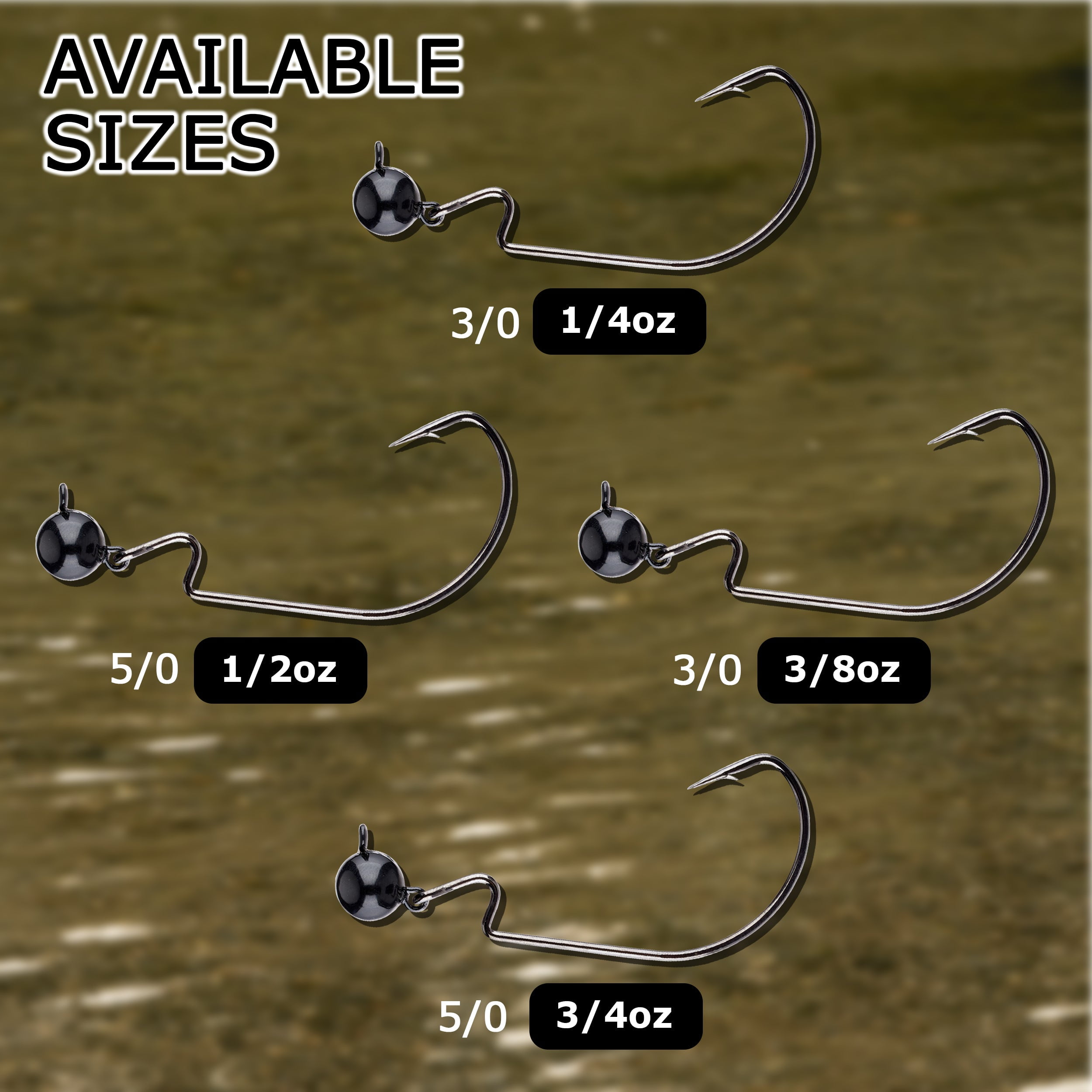 Reaction Tackle Tungsten Football Swing Jig Heads - Bass Fishing Jigs -Swinging Action Trigger Bait -Versatile Jig with Sharp Hooks -Mimics Crawfish- Black- 1/4