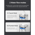 thumbnail image 2 of 2L Pet Water Fountain for Cats and Dogs, 5-Stage Filtration Cat Water Dispenser with 2 Flow Modes, Emergency Water Storage & 6° Slope Design, BPA-Free, Ultra Quiet Pump, 2 of 10