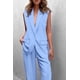 thumbnail image 3 of Conjunto de Traje PRETTYGARDEN Blazer sin Mangas y Pantalones Palazzo Azul Claro M, 3 of 7
