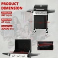thumbnail image 7 of 30000 BTU Gas Grill with 4 Universal Wheels, 3 Burners Outdoor BBQ Grill with Steel Brush & Thermometer for Outdoor Camping, 7 of 7