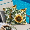 thumbnail image 4 of Spring Flower Throw Pillow Cover Sunflower Leaf Cotton Linen Cushion Cover Throw Pillow Case with Invisible Zipper for Couch Sofa Bed Chair Car 16x16 Inch, 4 of 9