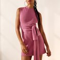 thumbnail image 4 of Vestido ajustado de punto para mujer, ajustado, Y2k, vestido de fiesta y club Kuymtek Rosa T XL para Mujer, 4 of 6