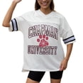 thumbnail image 3 of Women's Gameday Couture White Chapman Panthers Iconic Oversized Fashion Jersey, 3 of 5