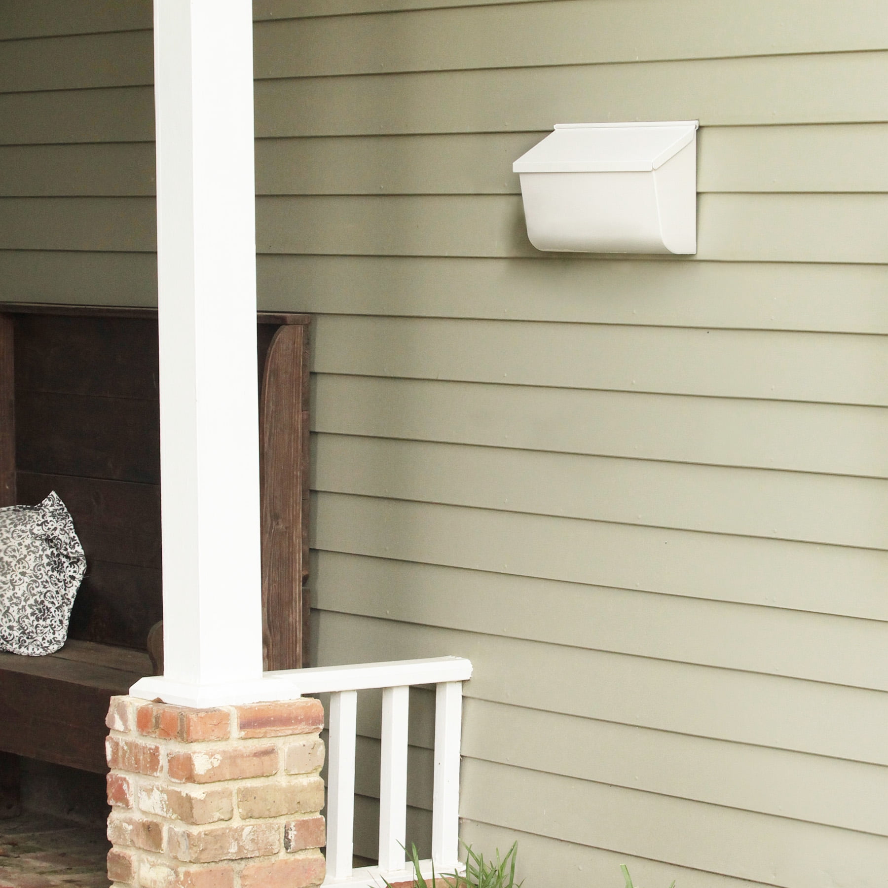 Gibraltar Mailboxes Woodlands Medium, Horizontal, Steel, Wall Mount Mailbox, White, L4009WW0