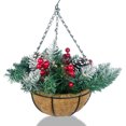 thumbnail image 1 of Feliz Navidad Cesta Colgante Luces Frosted Conos Ramas Bayas Decoración Ventana Colección Puerta Inicio Puerta interior Pórche Scienceny HA010144-00, 1 of 6