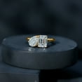 thumbnail image 5 of Rosec Jewels Pear and Emerald Cut Moissanite Toi Et Moi Engagement Ring for Women - 2 Stone Ring - D-VS1 Quality, 10K Yellow Gold, US 4.50, 5 of 9