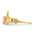 thumbnail image 4 of 14K Yellow Gold Ring Band Themed (10) October Cubic Zirconia CZ Pink, 4 of 5