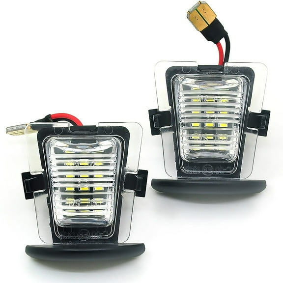2PCS LED Number License Plate Lights Car-Styling For Jeep Wrangler JKU 07-2018