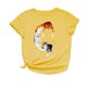 thumbnail image 2 of ICHUANYI Clearance Women's Fashion Casual Loose Print Round Neck T-Shirt(Yellow, L) ICHUANYI WER2023081014537, 2 of 3