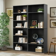 EDX 6 Tier Bookcase Storage, 63 Inch Large Tall Floor Standing Open Bookshelf for Home Office, Living Room, and Bedroom, Black