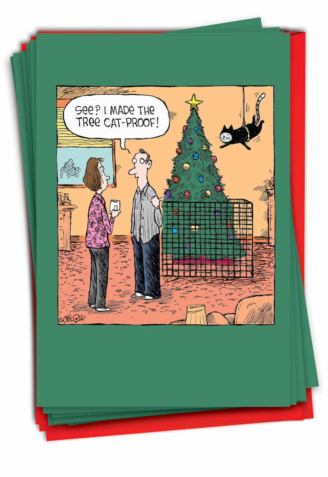 NobleWorks 12 Weihnachtskarten „Santa Doctor“ – Lustige Grußkarten Mit Umschlägen, Comic-Stil