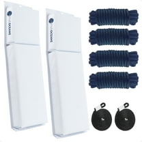 Five Oceans Contour Flat Boat Fender, Boat Fenders, Boat Bumpers for Docking, 2-Pack - 24-Inch, White, with 3/8-Inch x 5-Foot Fender Line and Convenient Storage Bag, Waterproof PVC Fabric - FO4614