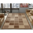 thumbnail image 2 of Ottomanson Jardin Boxes Design 5x7 Non Shedding Indoor Area Rug, 5'3" x 6'11", Brown, 2 of 9