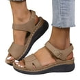 thumbnail image 1 of Platform Wedge Sandals for Women 2025 Comfortable Leather Open Toe Orthopedic Walking Work Summer Shoes, 1 of 7